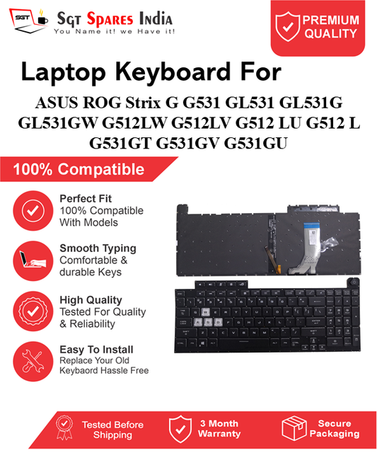 ASUS ROG-Strix G531 GL531 GL531G GL531GW G512LW G512LV G512 LU G512 L G531GT G531GV G531GU Black, Red RGB Backlight Laptop Keyboard Compatible Replacement