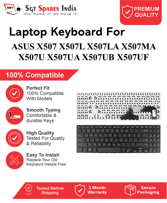 ASUS Vivobook X507 X507L X507LA X507MA X507U X507UA X507UB X507UF Black without backlight Laptop Keyboard Compatible Replacement