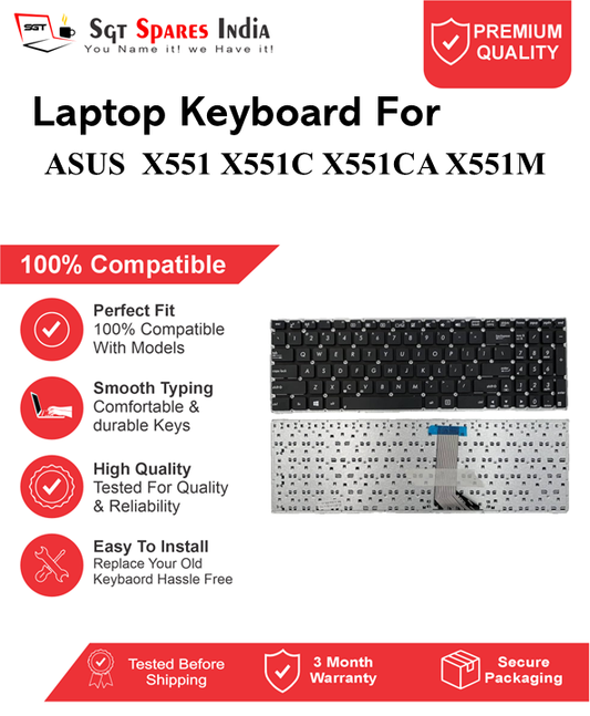 ASUS Vivobook X551 X551C X551CA X551M Black without backlight Laptop Keyboard Compatible Replacement