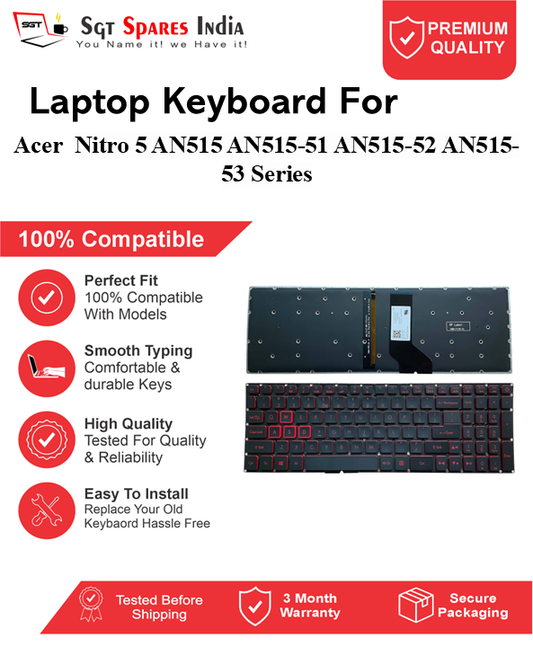 Acer  Nitro5 AN515 AN515-51 AN515-52 AN515-53 Series Black, Red With Backlight and Without Backlight Laptop Keyboard Compatible Replacement