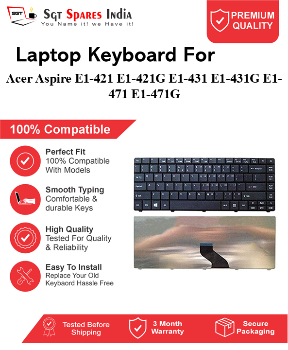 Acer Aspire E1-421 E1-421G E1-431 E1-431G E1-471 E1-471G Black without backlight Laptop Keyboard Compatible Replacement