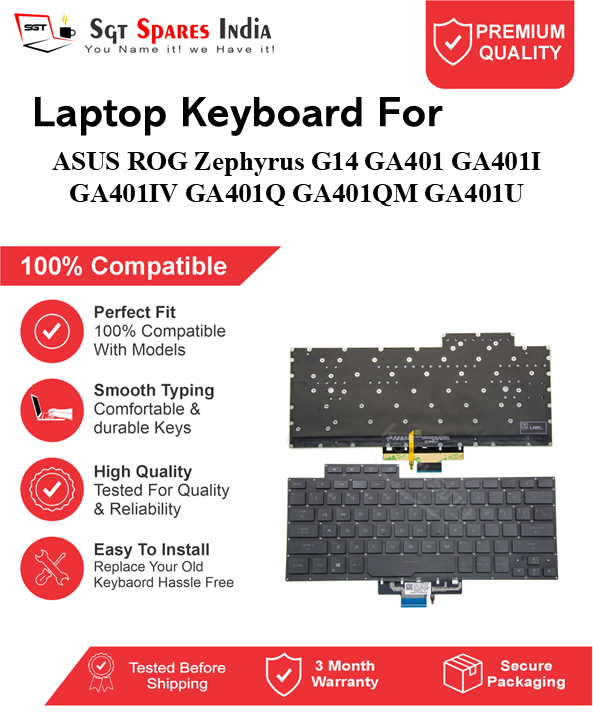 ASUS ROG-Zephyrus G14 GA401 GA401I GA401IV GA401Q GA401QM GA401U Black With Backlight Laptop Keyboard Compatible Replacement