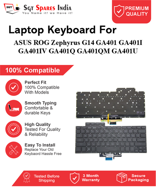 ASUS ROG-Zephyrus G14 GA401 GA401I GA401IV GA401Q GA401QM GA401U Black With Backlight Laptop Keyboard Compatible Replacement