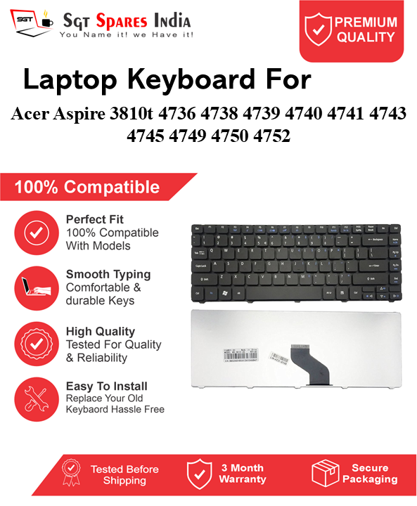 Acer Aspire 3810t 4736 4738 4739 4740 4741 4743 4745 4749 4750 4752 Black without backlight Laptop Keyboard Compatible Replacement