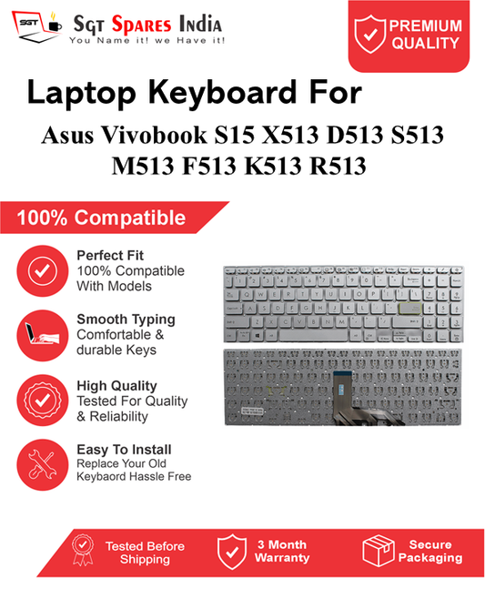 Asus Vivobook S15-X513 D513 S513 M513 F513 K513 R513 silver without backlight Laptop Keyboard Compatible Replacement