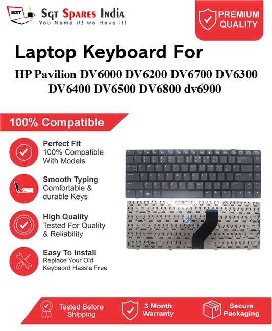 HP Pavilion DV6000 DV6200 DV6700 DV6300 DV6400 DV6500 DV6800 dv6900 Black without backlight Laptop Keyboard Compatible Replacement