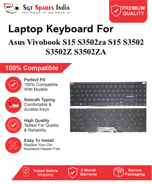 Asus Vivobook S15-S3502za S15 S3502 S3502Z S3502ZA Black With Backlight and Without Backlight Laptop Keyboard Compatible Replacement