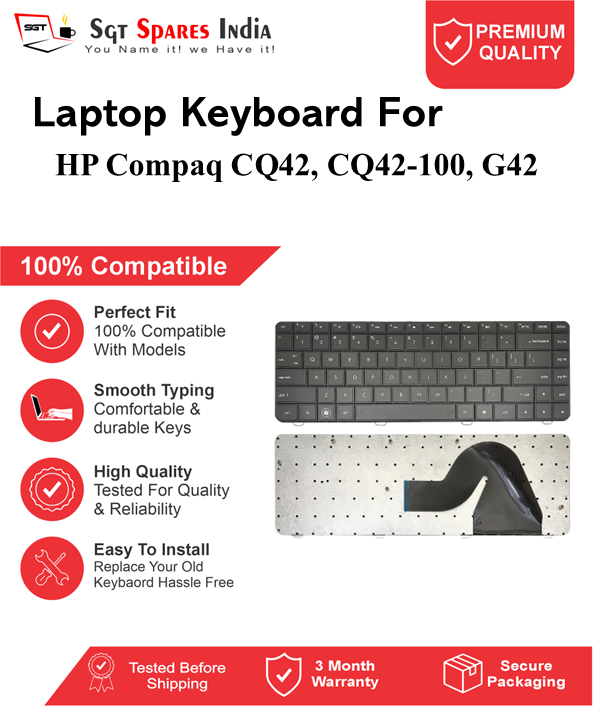 HP Compaq CQ42, CQ42-100, G42 Black without backlight Laptop Keyboard Compatible Replacement