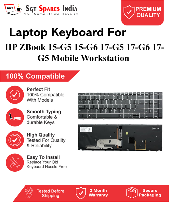 HP ZBook 15-G5 15-G6 17-G5 17-G6 17-G5 Mobile Workstation Black With Backlight and Without Backlight Laptop Keyboard Compatible Replacement