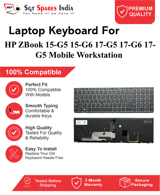 HP ZBook 15-G5 15-G6 17-G5 17-G6 17-G5 Mobile Workstation Black With Backlight and Without Backlight Laptop Keyboard Compatible Replacement
