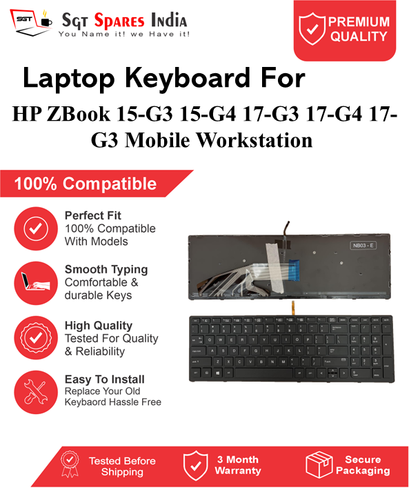 HP ZBook 15-G3 15-G4 17-G3 17-G4 17-G3 Mobile Workstation Black With Backlight and Without Backlight Laptop Keyboard Compatible Replacement