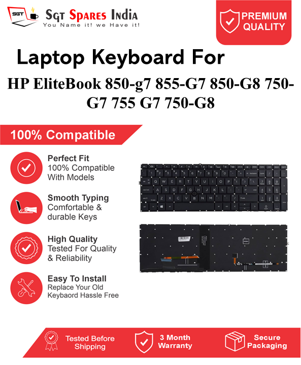 HP EliteBook 850-g7 855-G7 850-G8 750-G7 755 G7 750-G8 Black With Backlight and Without Backlight Laptop Keyboard Compatible Replacement
