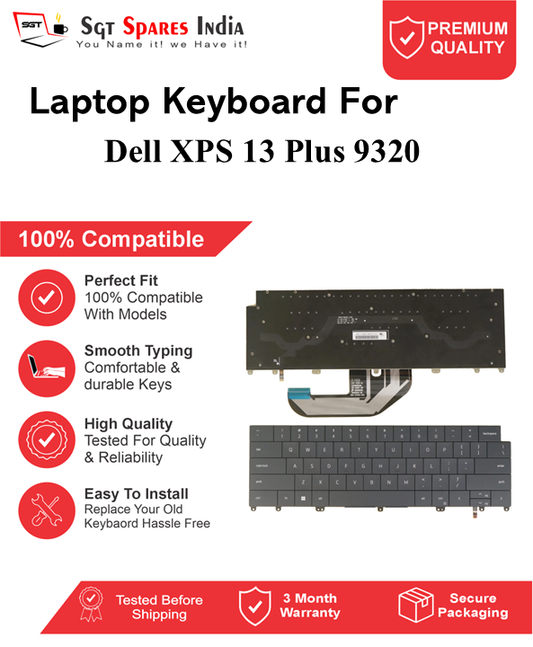 Dell XPS 13 Plus 9320 Black With Backlight Laptop Keyboard Compatible Replacement