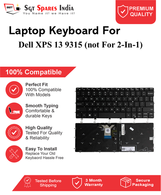 Dell XPS 13 9315 (not For 2-In-1) Black With Backlight Laptop Keyboard Compatible Replacement