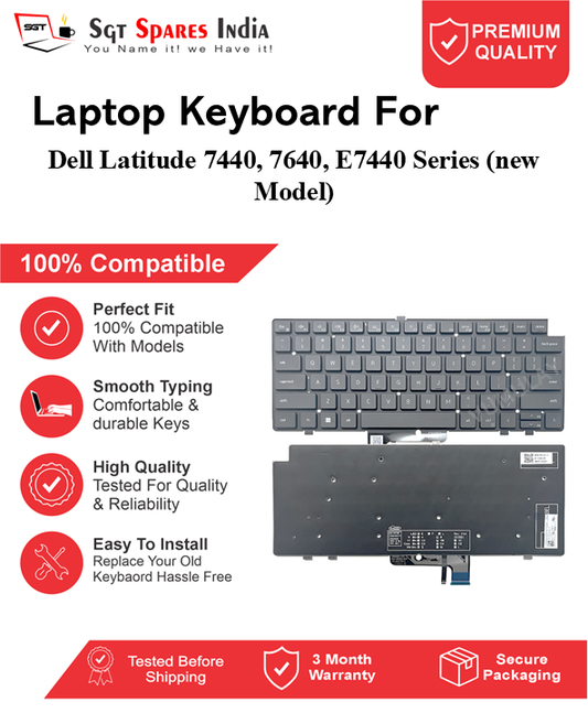 Dell Latitude 7440, 7640, E7440 Series (new Model) Black With Backlight and Without Backlight Laptop Keyboard Compatible Replacement