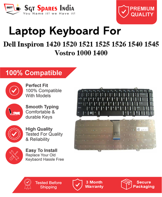 Dell Inspiron 1420 1520 1521 1525 1526 1540 1545 Vostro 1000 1400 Black without backlight Laptop Keyboard Compatible Replacement