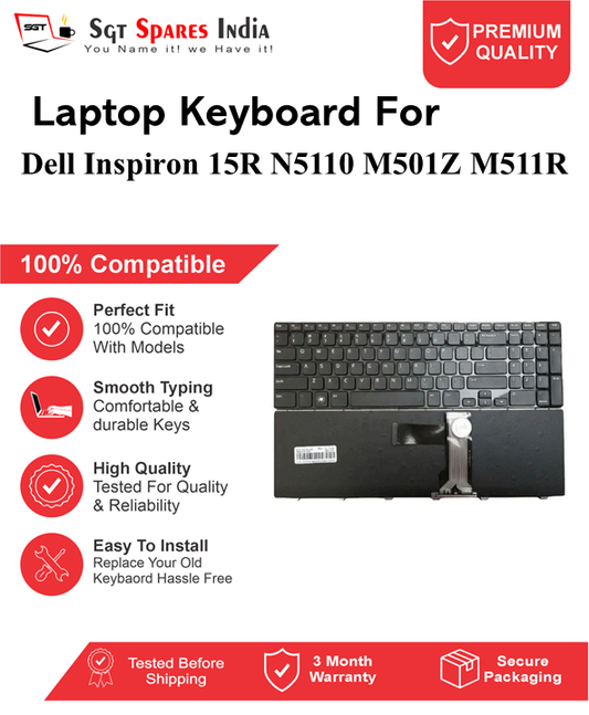 Dell Inspiron 15R N5110 M501Z M511R Black without backlight Laptop Keyboard Compatible Replacement