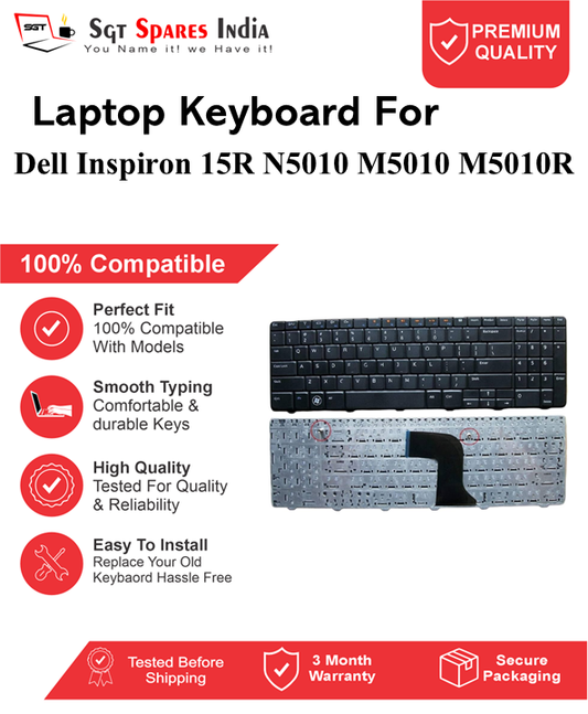 Dell Inspiron 15R N5010 M5010 M5010R Black without backlight Laptop Keyboard Compatible Replacement