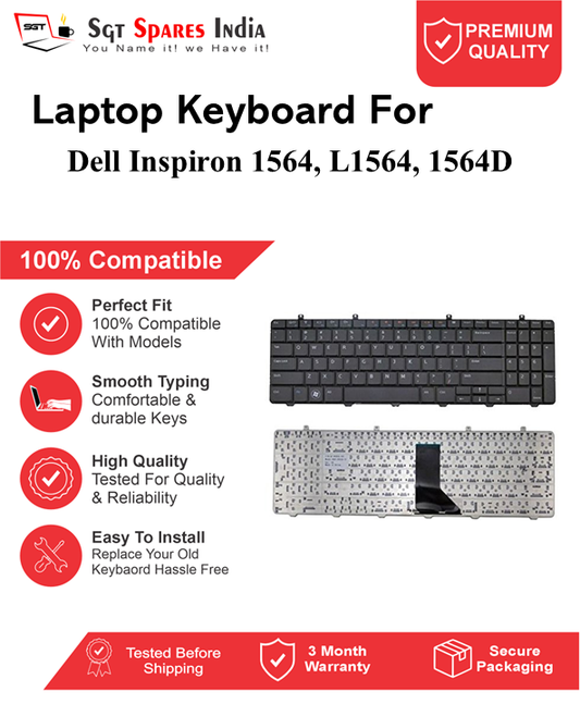 Dell Inspiron 1564, L1564, 1564D Black without backlight Laptop Keyboard Compatible Replacement