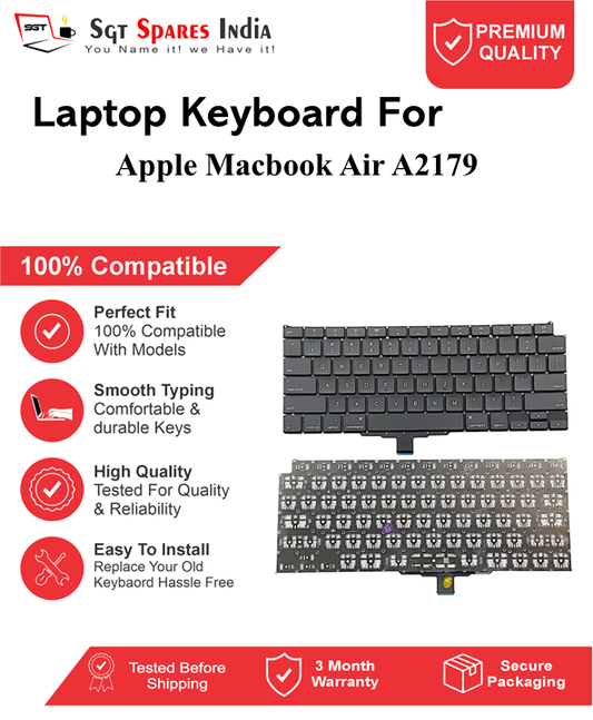 Apple Macbook Air A2179 Black Laptop Keyboard Compatible Replacement