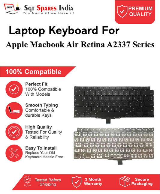 Apple Macbook Air Retina A2337 Series Black Laptop Keyboard Compatible Replacement