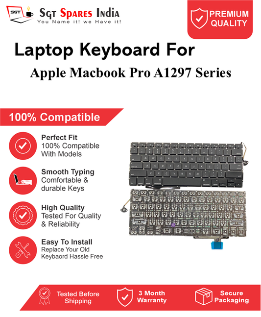 Apple Macbook Pro A1297 Series Black Laptop Keyboard Compatible Replacement