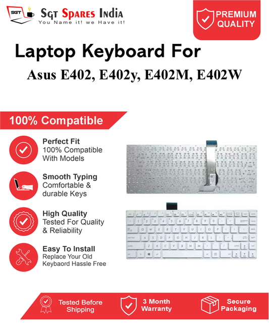 Asus E402, E402y, E402M, E402W silver With Backlight and Without Backlight Laptop Keyboard Compatible Replacement
