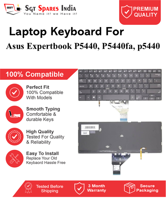 Asus Expertbook P5440, P5440fa, p5440 Black With Backlight and Without Backlight Laptop Keyboard Compatible Replacement