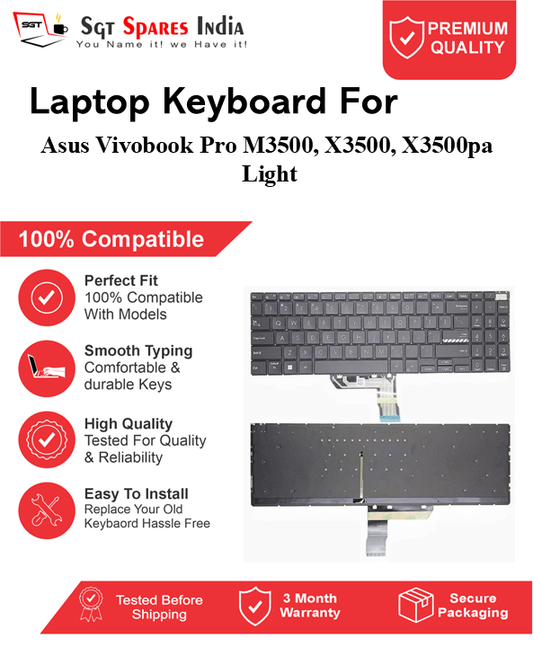 Asus Vivobook Pro M3500, X3500, X3500pa Light Black With Backlight Laptop Keyboard Compatible Replacement
