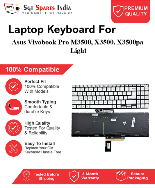 Asus Vivobook Pro M3500, X3500, X3500pa Light silver With Backlight Laptop Keyboard Compatible Replacement