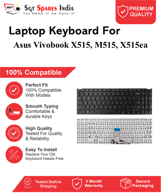 Asus Vivobook X515, M515, X515ea Black With Backlight and Without Backlight Laptop Keyboard Compatible Replacement
