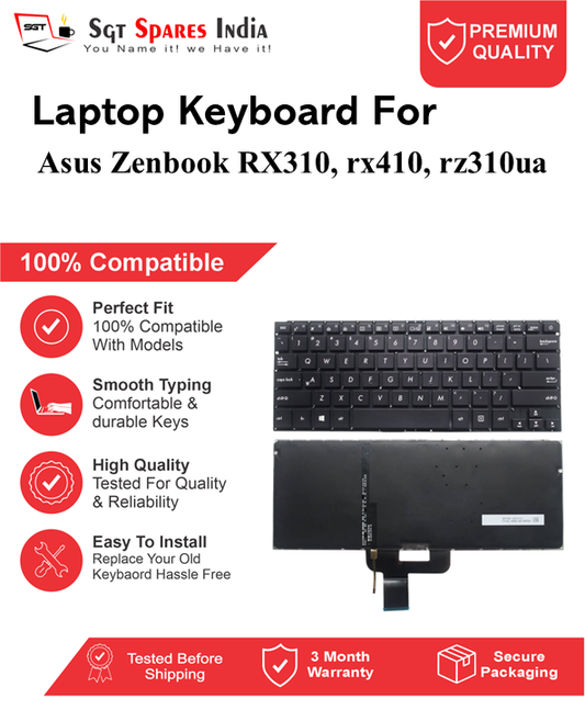 Asus Zenbook RX310, rx410, rz310ua Black With Backlight Laptop Keyboard Compatible Replacement