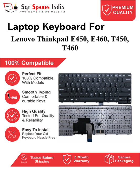 Lenovo Thinkpad E450, E460, T450, T460 Black With Backlight and Without Backlight Laptop Keyboard Compatible Replacement