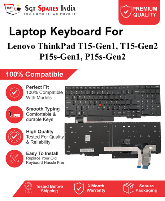 Lenovo ThinkPad T15-Gen1, T15-Gen2 P15s-Gen1, P15s-Gen2 Black With Backlight and Without Backlight Laptop Keyboard Compatible Replacement