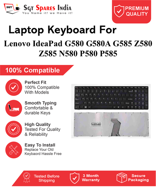 Lenovo G580 G580A G585 Z580 Z585 N580 P580 P585 Black without backlight Laptop Keyboard Compatible Replacement