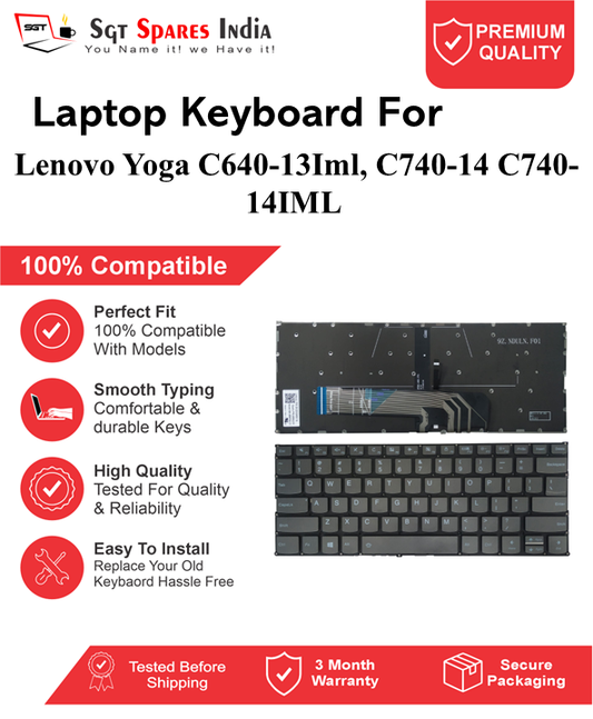 Lenovo Yoga C640-13Iml, C740-14 C740-14IML Black With Backlight Laptop Keyboard Compatible Replacement