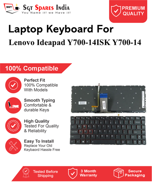 Lenovo Ideapad Y700-14ISK Y700-14 Black With Backlight Laptop Keyboard Compatible Replacement