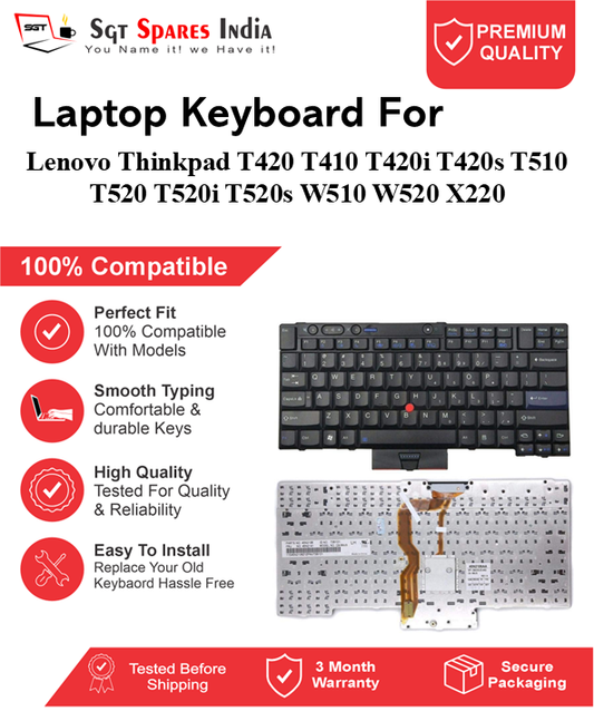 Lenovo Thinkpad T420 T410 T420i T420s T510 T520 T520i T520s W510 W520 X220 Black without backlight Laptop Keyboard Compatible Replacement