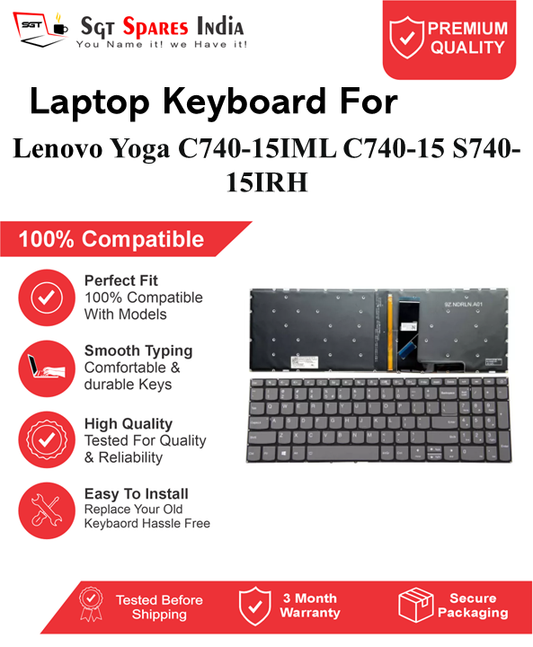 Lenovo Yoga C740-15IML C740-15 S740-15IRH Black With Backlight Laptop Keyboard Compatible Replacement