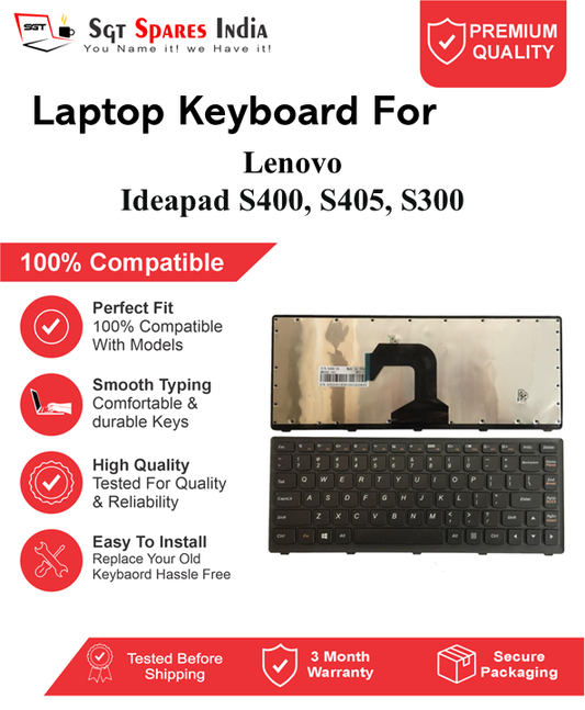 Lenovo Ideapad S400, S405, S300 Black without backlight Laptop Keyboard Compatible Replacement