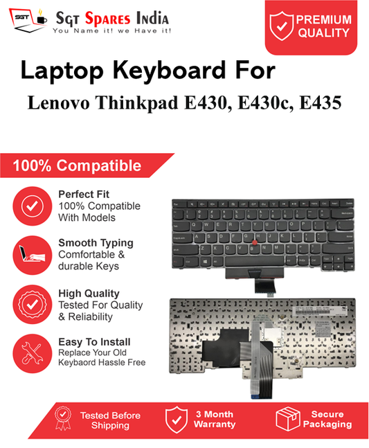 Lenovo Thinkpad E430, E430c, E435 Black without backlight Laptop Keyboard Compatible Replacement