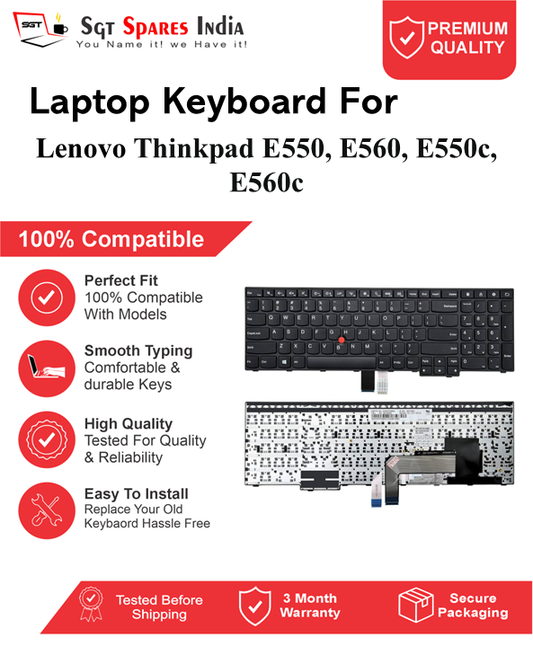 Lenovo Thinkpad E550, E560, E550c, E560c Black without backlight Laptop Keyboard Compatible Replacement