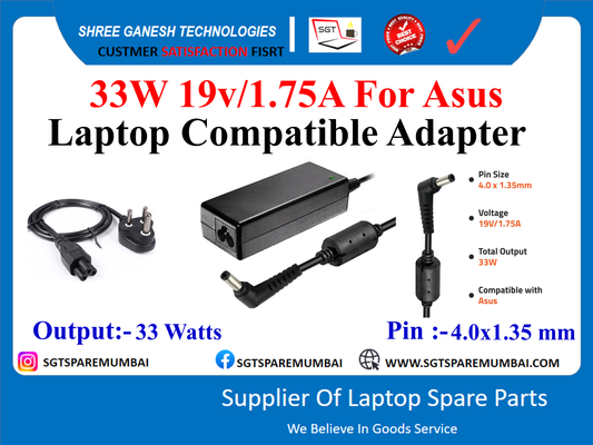 33W 19v/1.75A For Asus Laptop Compatible Adapter