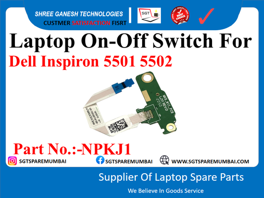 Laptop On-Off Switch For Dell Inspiron 5501 5502 Part No.:-NPKJ1