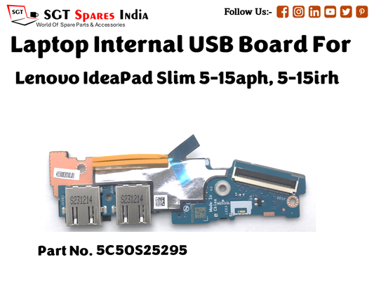 laptop Internal USB or IO board For Lenovo IdeaPad Slim 5 15aph, 5 15irh Part no. 5C50S25295