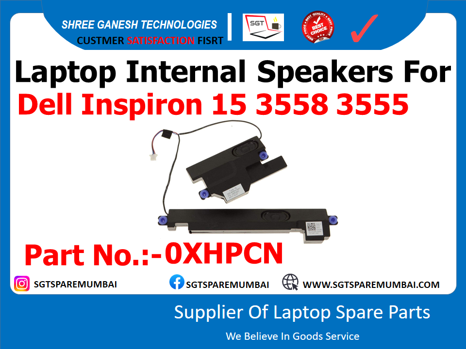 Laptop Internal Speakers For Dell Inspiron 15 3558 3555 Part No.:- 0XHPCN