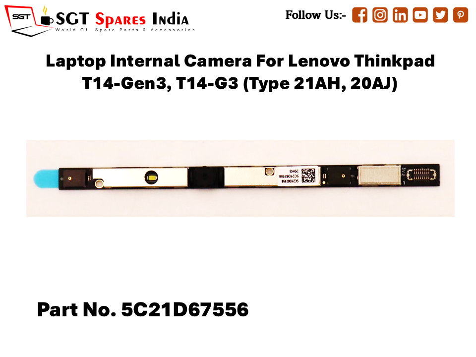 Laptop Internal Camera For Lenovo Thinkpad T14-Gen3, T14-G3 (Type 21AH, 20AJ) Part No. 5C21D67556