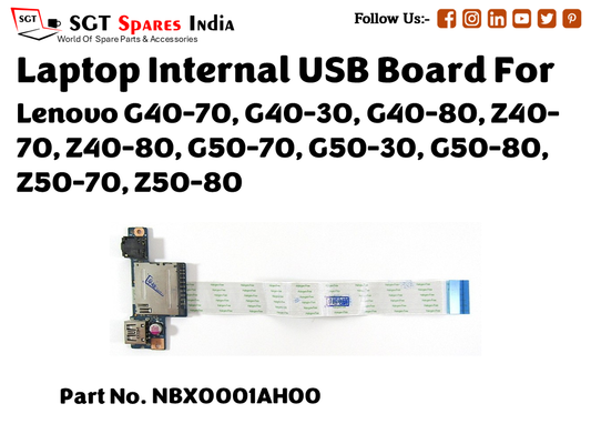 laptop Internal USB or IO board For Lenovo G40 70, G40 30, G40 80, Z40 70, Z40 80, G50 70, G50 30, G50 80, Z50 70, Z50 80 Part no. NBX0001AH00 