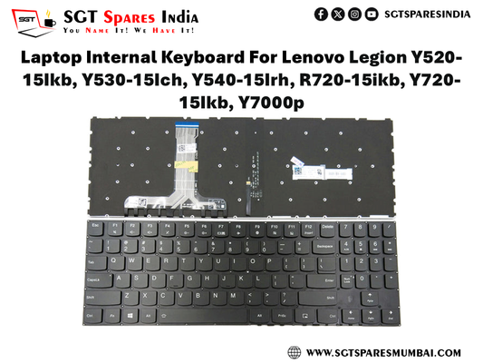 Laptop Internal Keyboard For Lenovo Legion Y520- 15Ikb, Y530-15Ich, Y540-15Irh, R720-15ikb, Y720- 15Ikb, Y7000p White RGB Backligh