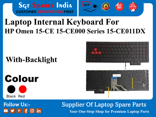 Laptop Internal Keyboard For HP Omen 15-CE 15-CE000 Series 15-CE011DX With-Backlight Colour Black Red